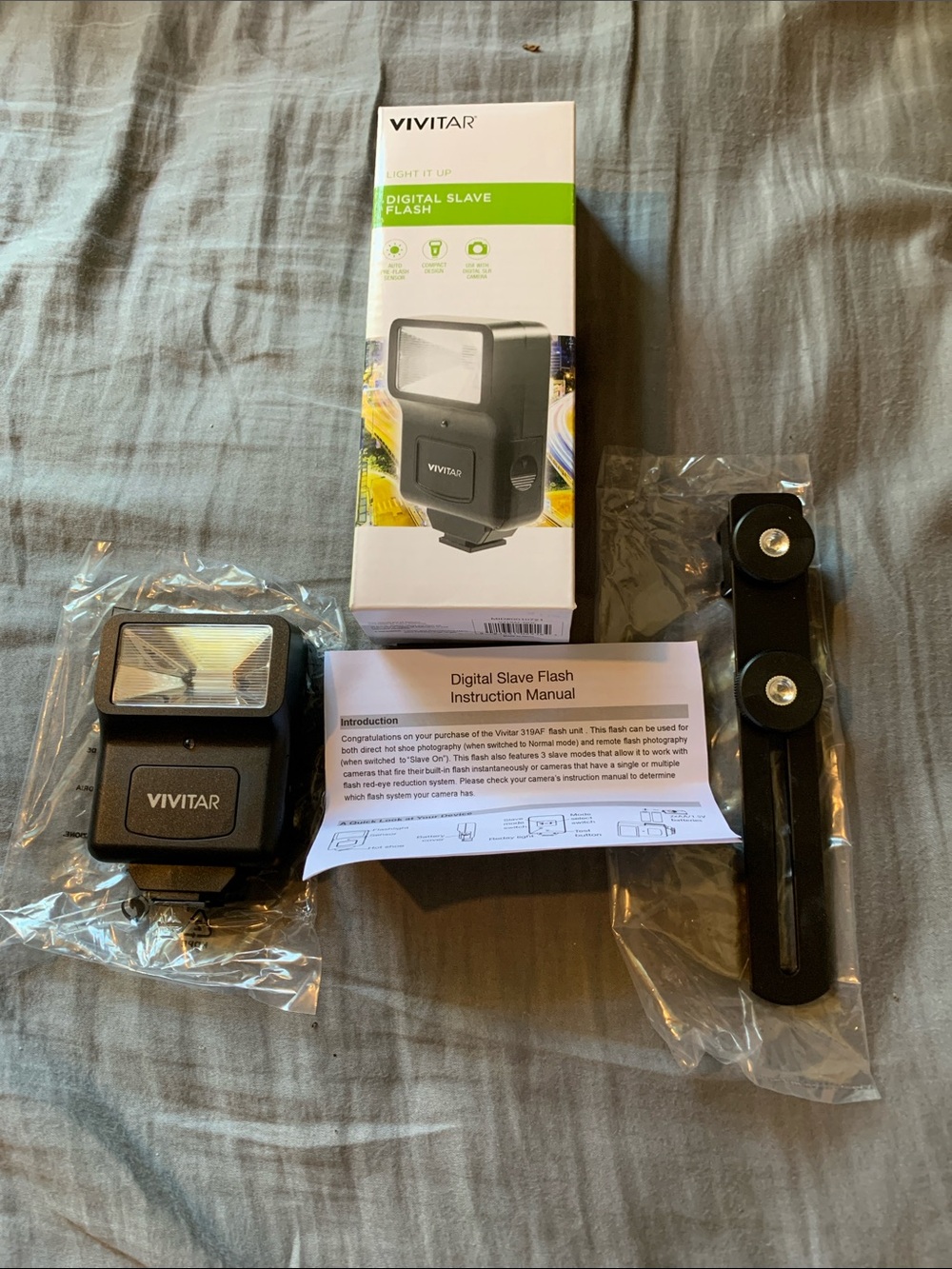 Vivitar Black Digital Slave Flash - Compact On-Camera Speedlight